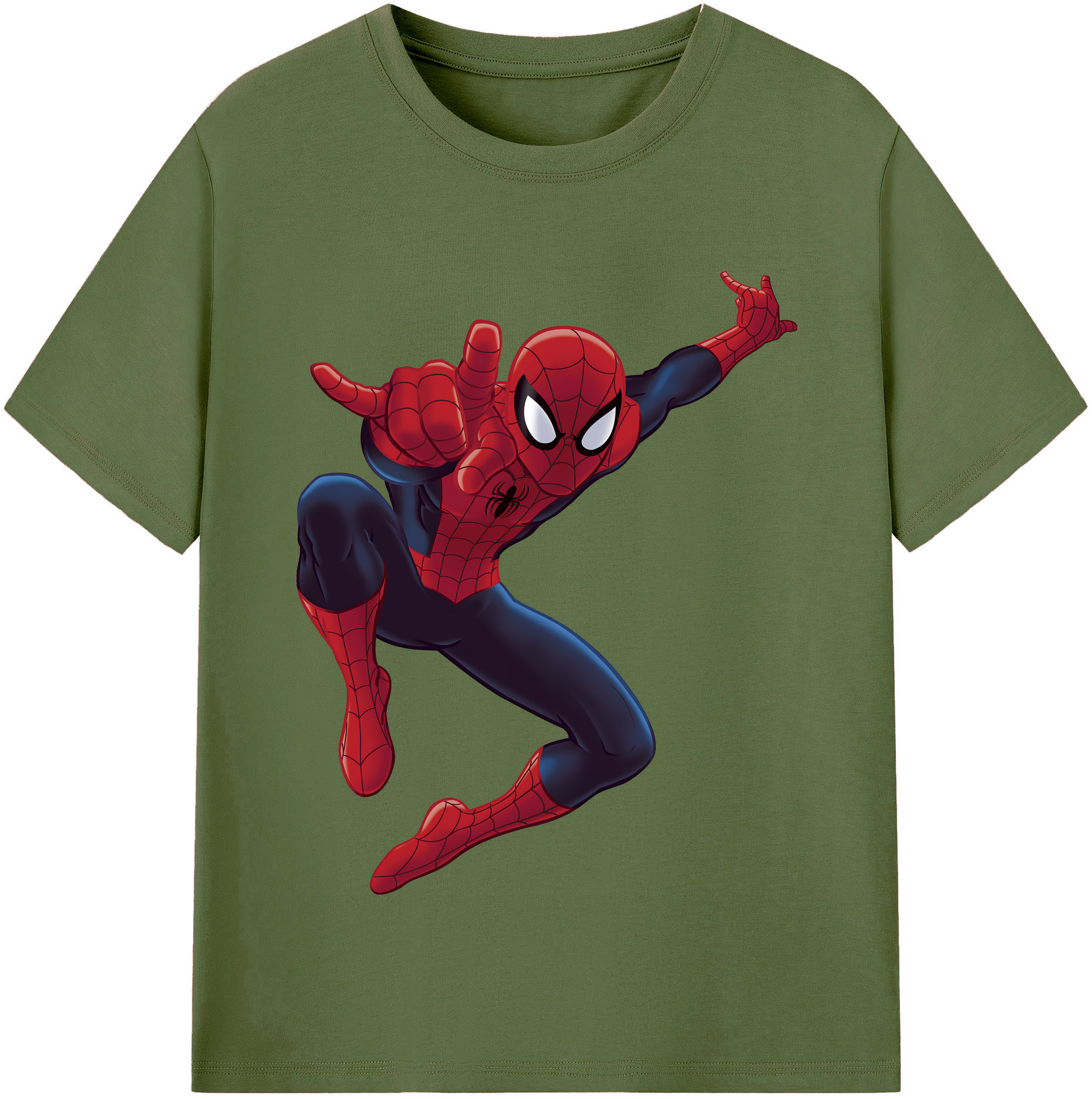 （画像用） Spider Man スパイダーマン 綿100％半袖Tシャツ（フロントプリント）